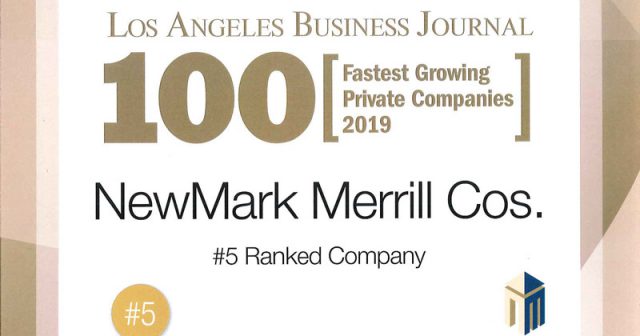 Newmark Merrill No. 5 Fastest Growing Company