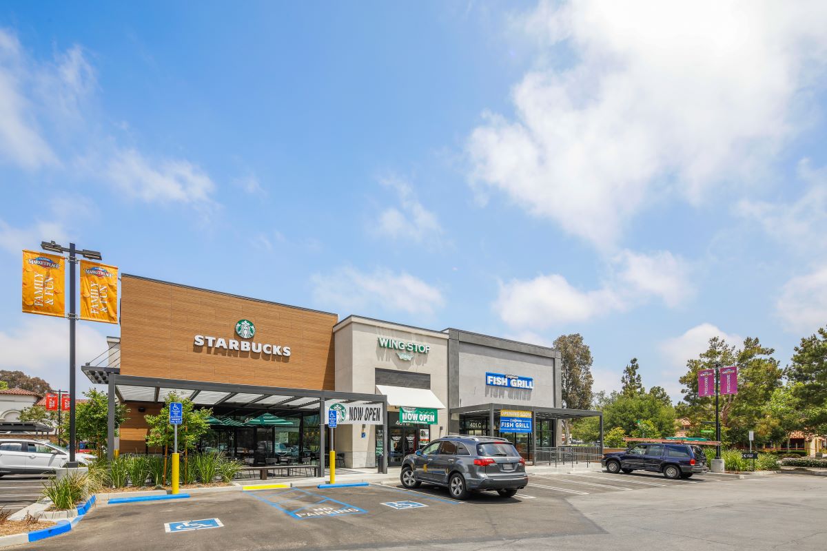 Starbucks, Wingstop, and California Fish Grill at Janss Marketplace