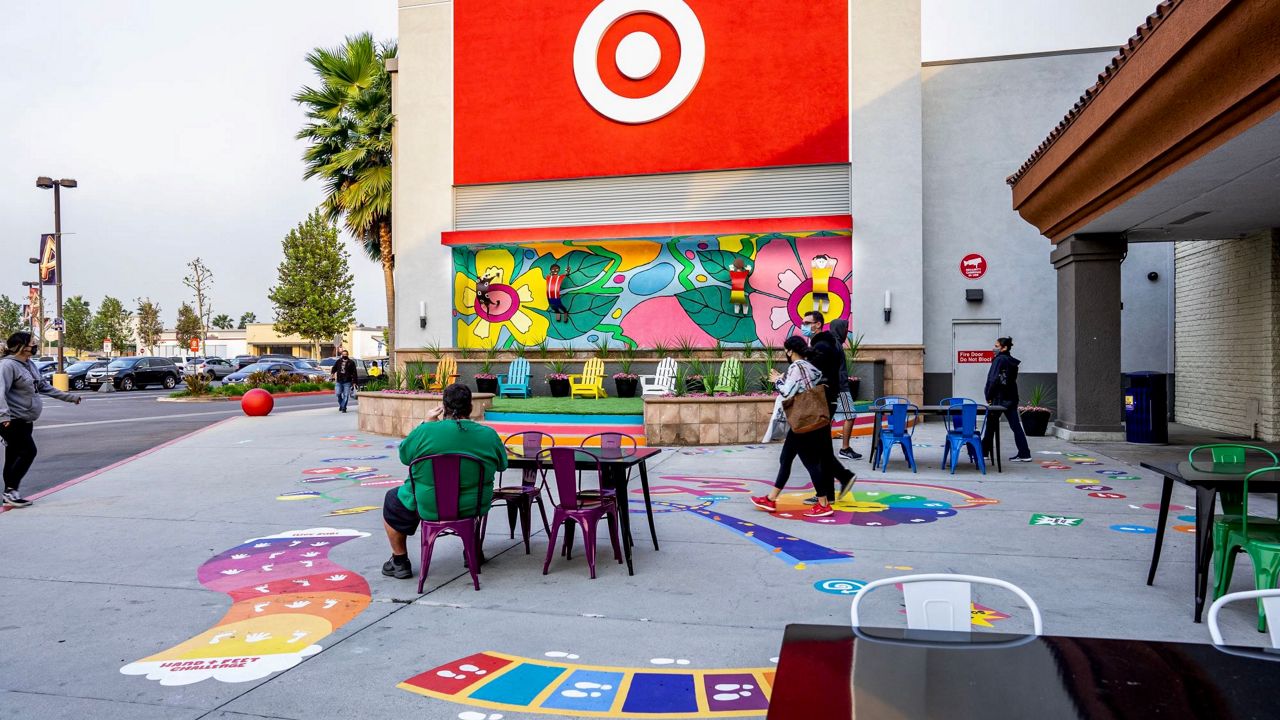 Anaheim shopping center with Target storefront