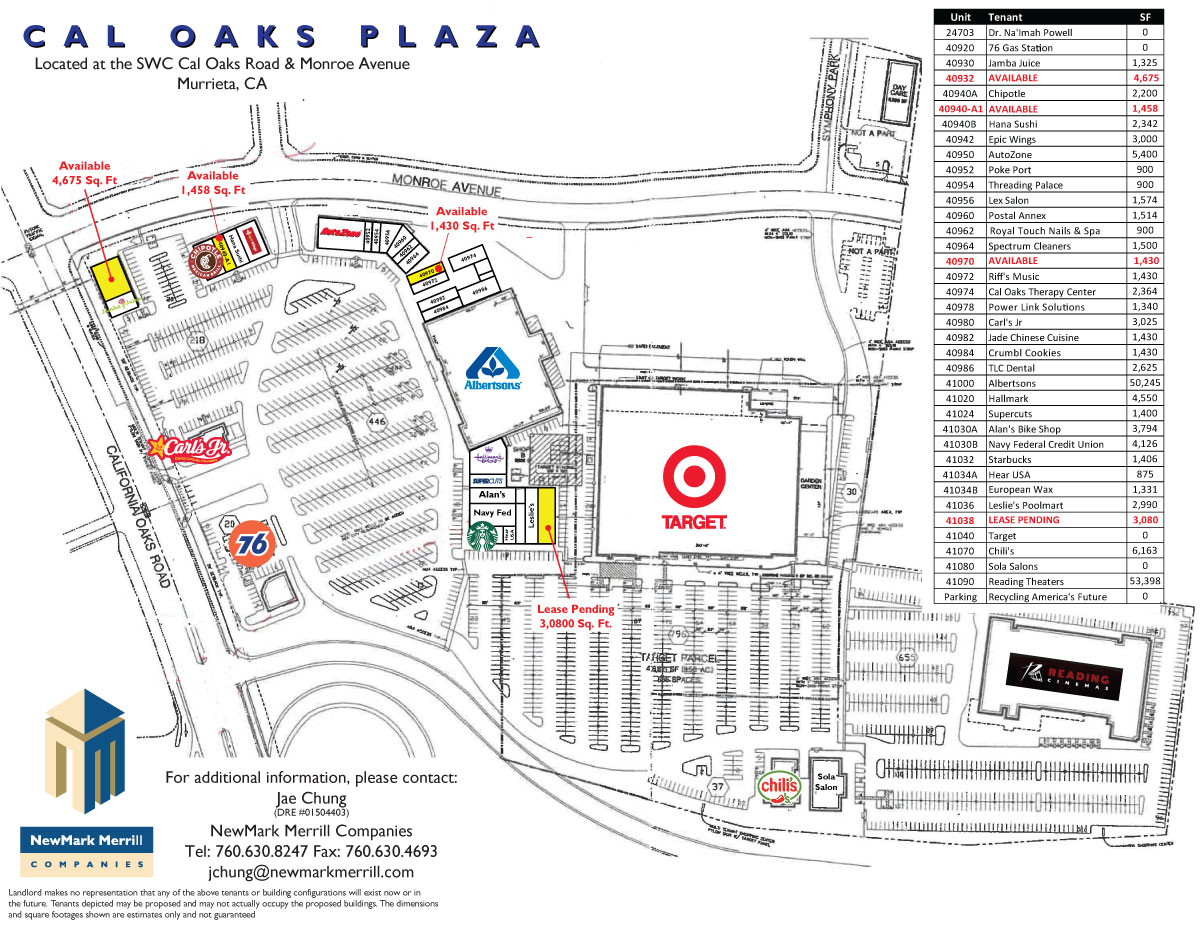 Cal Oaks Plaza Site Plan