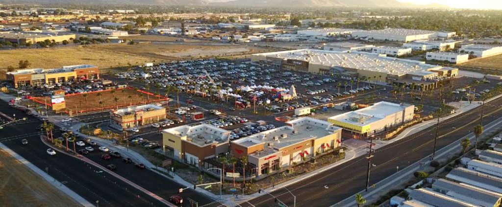 Rialto Marketplace Drone Shot of Corner of Riverside Ave. & San Bernardino