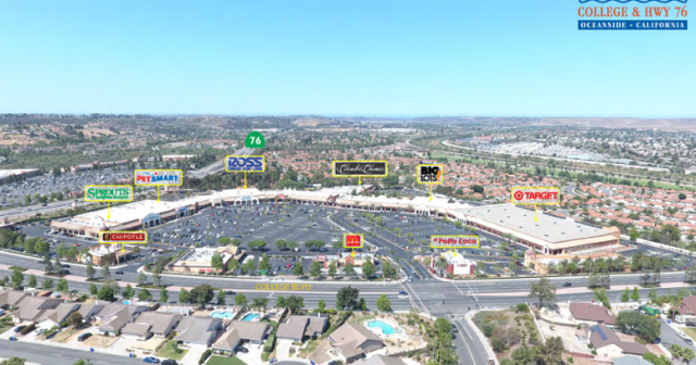 Aerial of Mission Marketplace, Oceanside, CA