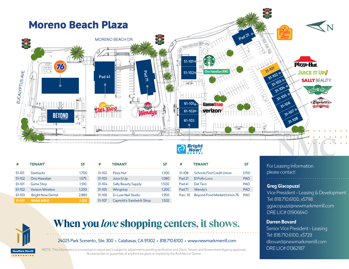 Moreno Beach Plaza Site Plan