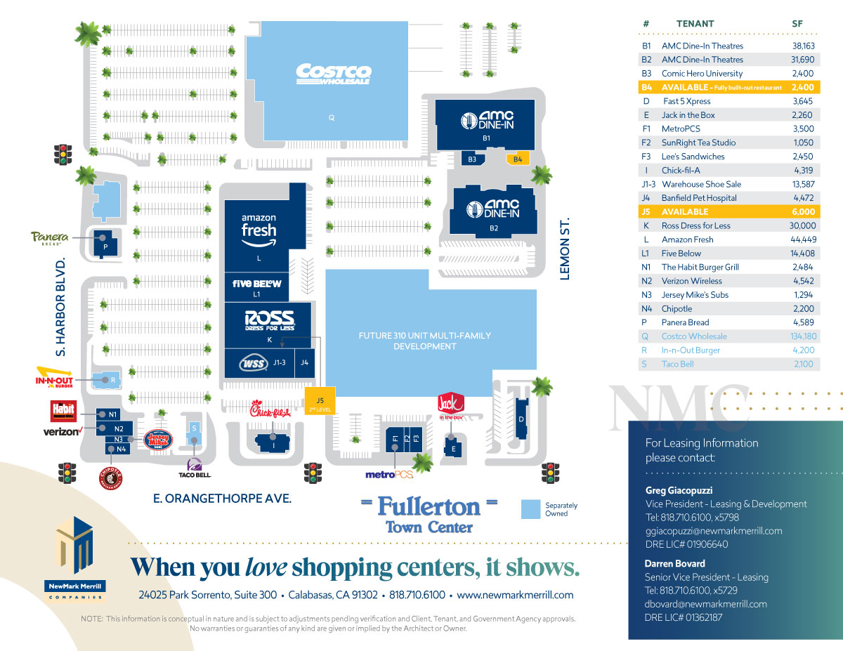 Fullerton Town Center Site Plan